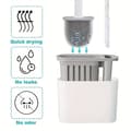 Miniatyrbillede 3 af 5: OBOSOE silikone toiletbørste med vægbeslag og holder – 2 Brosses de Toilette et 1 Support