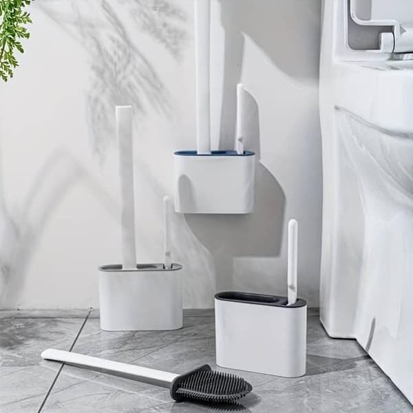 OBOSOE silikone toiletbørste med vægbeslag og holder – 2 Brosses de Toilette et 1 Support