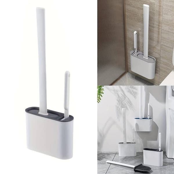 OBOSOE silikone toiletbørste med vægbeslag og holder – 2 Brosses de Toilette et 1 Support