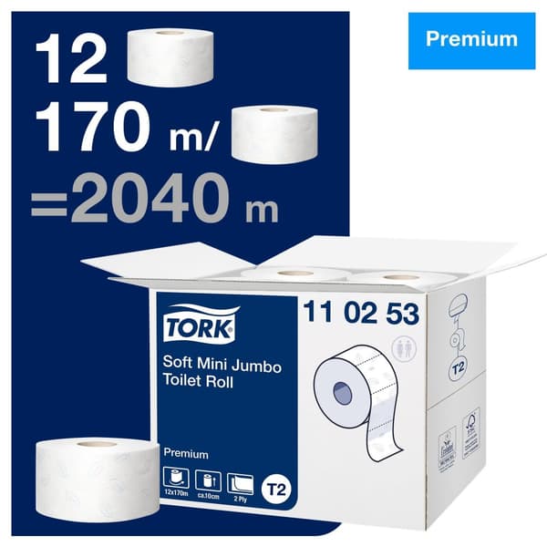 Toalettpapper TORK Pre T2 2-lag 12/fp