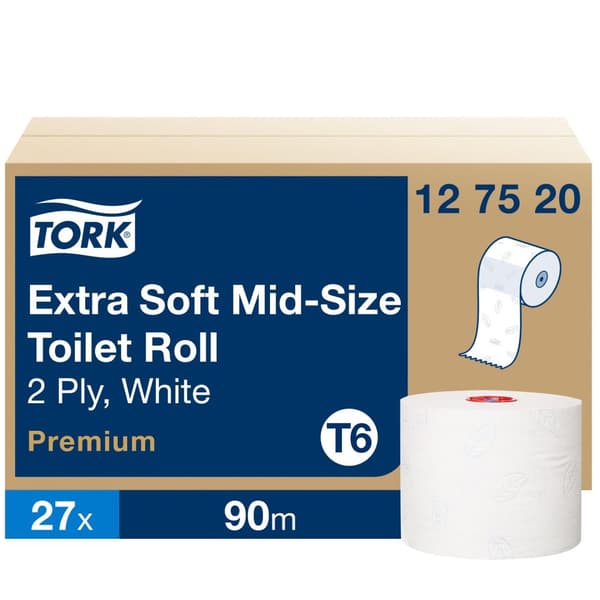 Toalettpapper TORK Pre T6 2-lag vit 27st