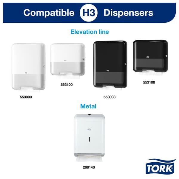 Handduk TORK Pre H3 2-lag vit 3000/fp
