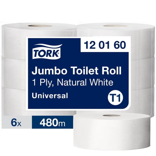 Toalettpapper TORK Uni T1 1-lag 480m 6st