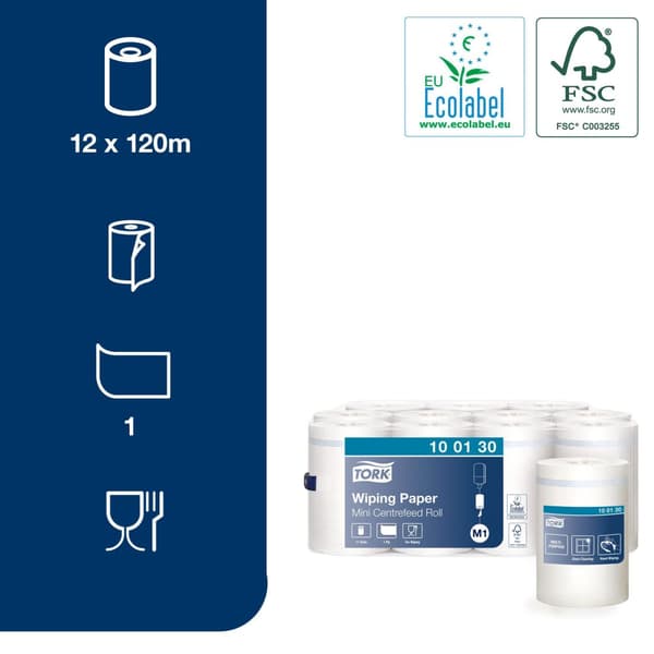 Torkrulle TORK Adv M1 1-lag vit 120m 11st
