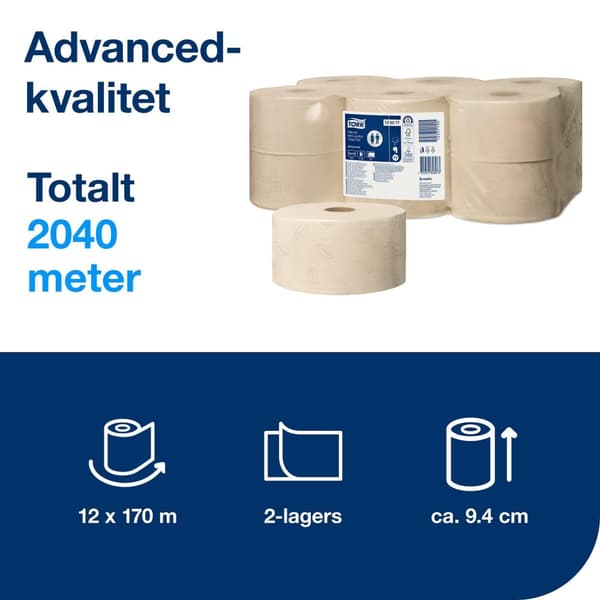 Toalettpapper TORK Adv T2 natur 12/fp