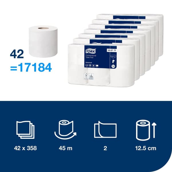 Toalettpapper TORK Uni T4 2-lag 6/fp 7st
