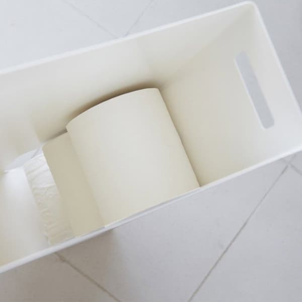Förvaringstorn för toalettpapper - L23 cm - 23 cm X 12,5 cm X 48 cm - CaliCosy White
