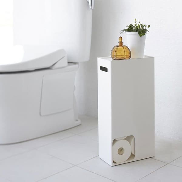 Förvaringstorn för toalettpapper - L23 cm - 23 cm X 12,5 cm X 48 cm - CaliCosy White