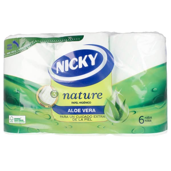 NICKY NATURE ALOE VERA 3-ply toilet paper 6 u
