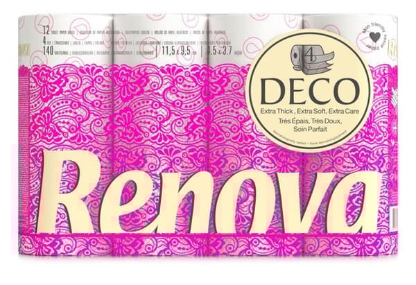 Renova Deco White Fragrance wc-paperi 4-kerroksinen 140 arkkia 12 rullaa