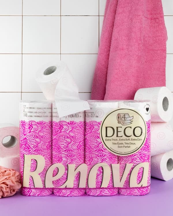 Renova Deco White Fragrance wc-paperi 4-kerroksinen 140 arkkia 12 rullaa