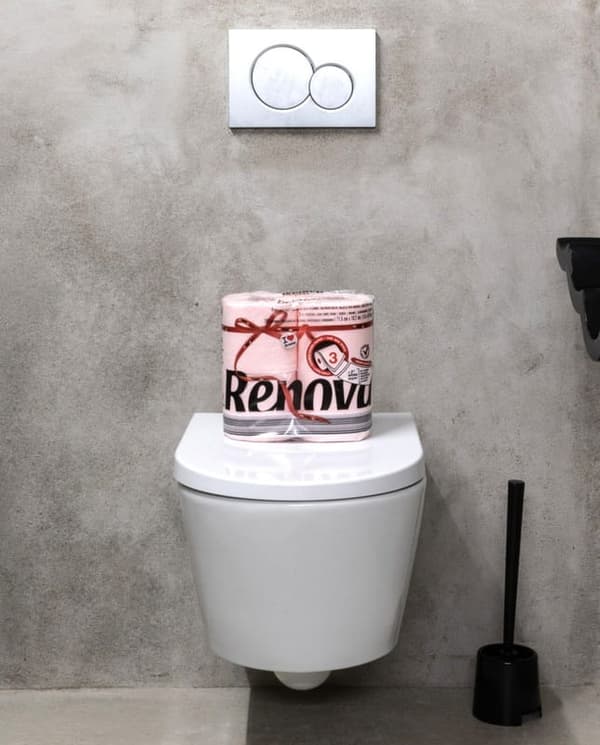Renova kaksipuoleinen 4R vaaleanpunainen wc-paperi