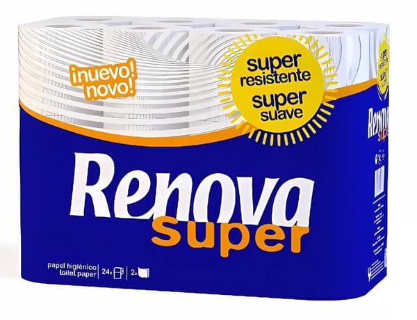 Renova Super Toiletpapir 16,3m 2-lags 130 ark 24 ruller