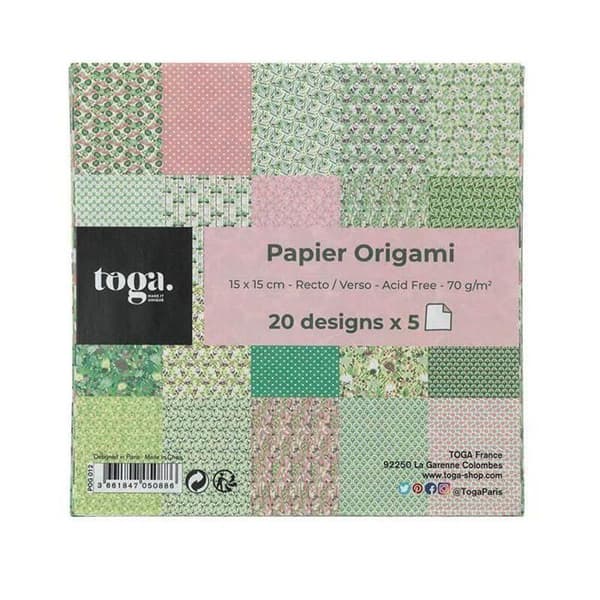 Parti med 100 papper 15 x 15 cm origami japanska mönster