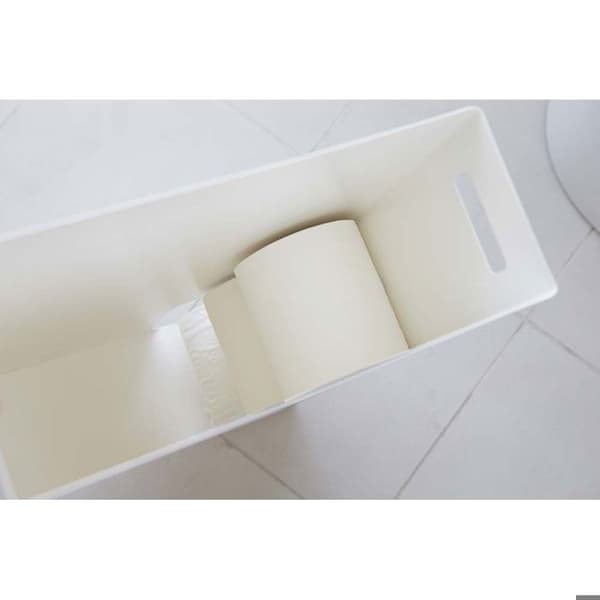 Förvaringstorn för toalettpapper - L23 cm - 23 cm X 12,5 cm X 48 cm - CaliCosy White