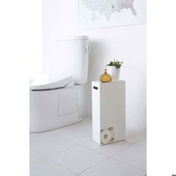 Förvaringstorn för toalettpapper - L23 cm - 23 cm X 12,5 cm X 48 cm - CaliCosy White
