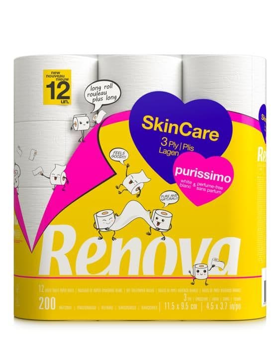 Toalettpapper Renova Skin Care Purissimo 12R