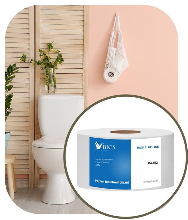 BIGS BLUE toiletpapir, 65% hvidhed, 12 stk.