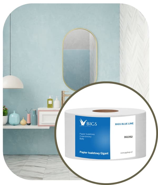 BIGS BLUE toiletpapir, 65% hvidhed, 12 stk.