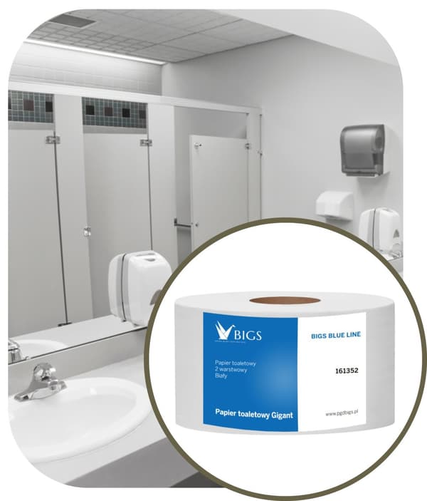 BIGS BLUE toiletpapir, 65% hvidhed, 12 stk.