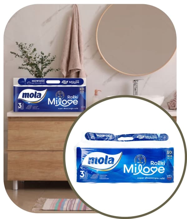 Mola Milove toalettpapper 3-lagers, 10 st.