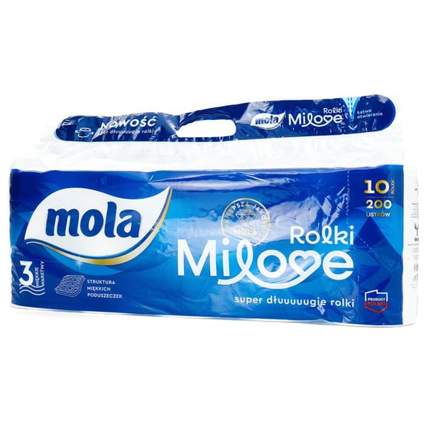 Mola Milove toalettpapper 3-lagers, 10 st.