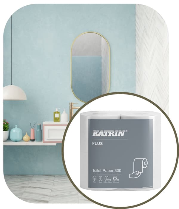 Katrin toalettpapper, 300 ark, 3w, 60 st.