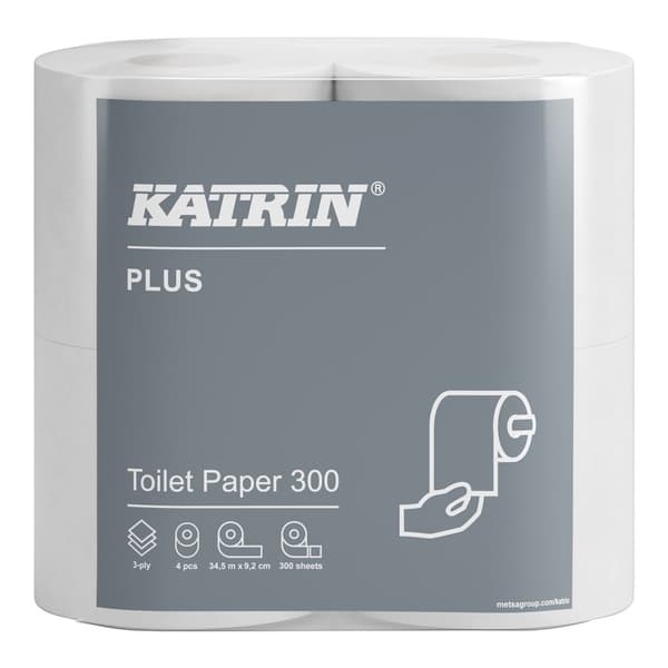 Katrin toalettpapper, 300 ark, 3w, 60 st.