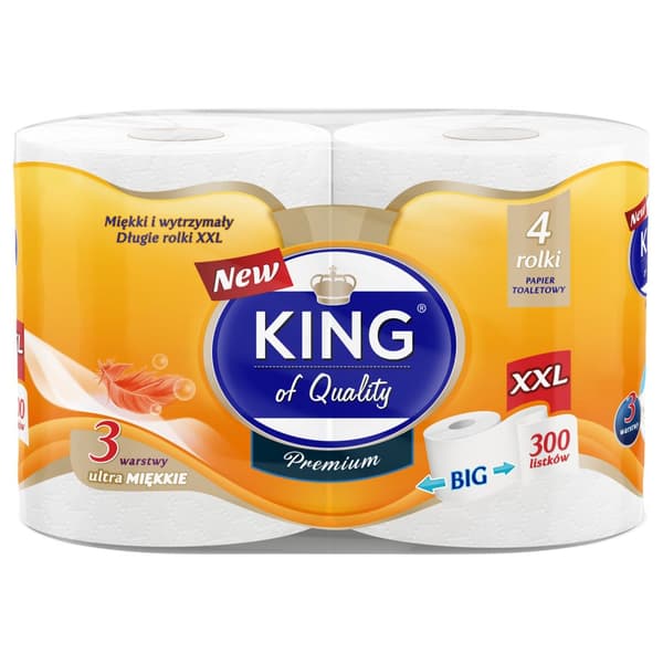 Kung av kvalitetstoalettpapper, 300 ark a'4