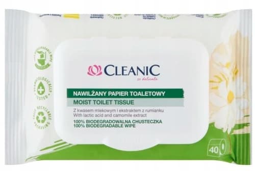 CLEANIC Fugtiggjort toiletpapir kamille 40. nov.