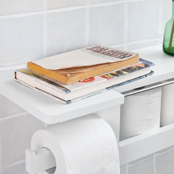 SoBuy Kylpyhuone seinähylly Wc-harja ja pidike FRG175-W
