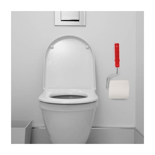 Toalettpappersdispenser i form av en blå färgrulle * Mått: 40 x 17 cm * Färg: blå eller röd Funktioner: