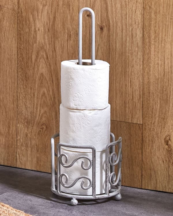 WC-paperiteline harmaa 16 x 41 x 16 cm rauta retro tyyli vessapaperiteline
