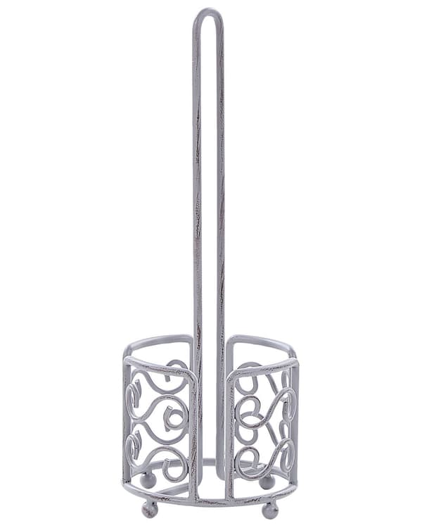 Toalettpappershållare Grå Sliten Metall 41 cm Badrumstillbehör Vintage Retro Design