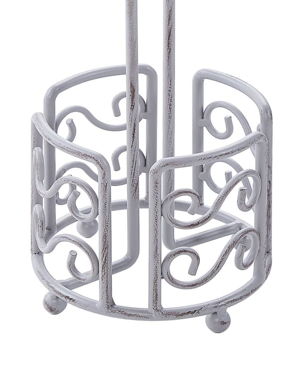 Toalettpappershållare Grå Sliten Metall 41 cm Badrumstillbehör Vintage Retro Design