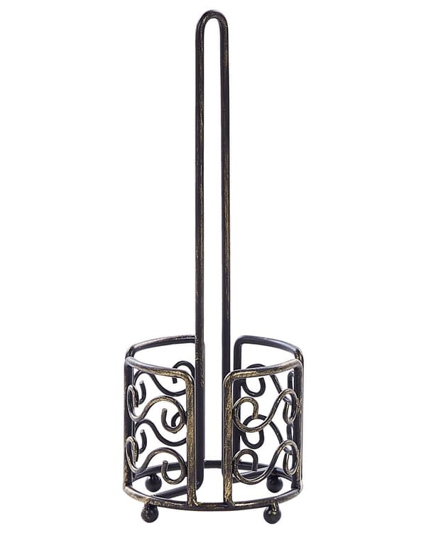 Toiletpapirholder Sort Distressed Metal 41 cm Badeværelsestilbehør Vintage Retro Design