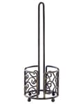 Miniatyrbillede 4 af 5: Toiletpapirholder Sort Distressed Metal 41 cm Badeværelsestilbehør Vintage Retro Design