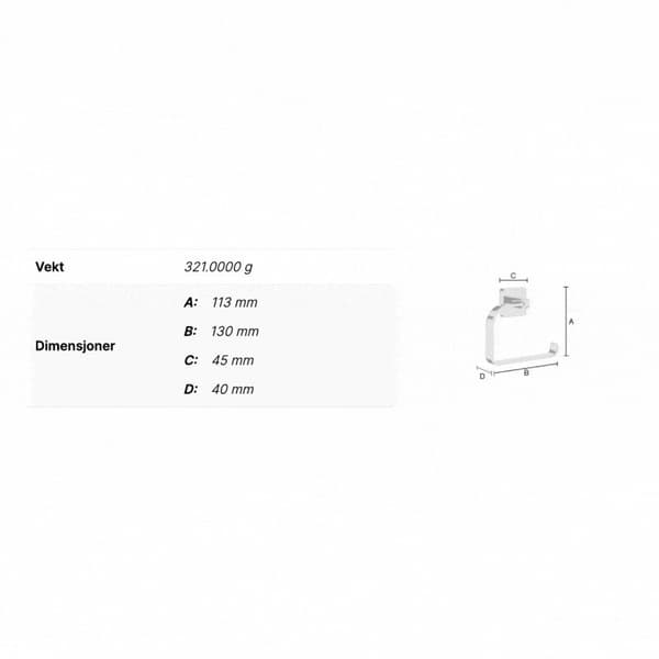 Smedbo ICE OK341 Toalettpapirholder