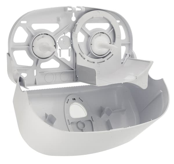 Toiletrulleholder, papirholder, toiletpapir dispenser - PQ20CDuo, til 2 kerneløse ruller, plast