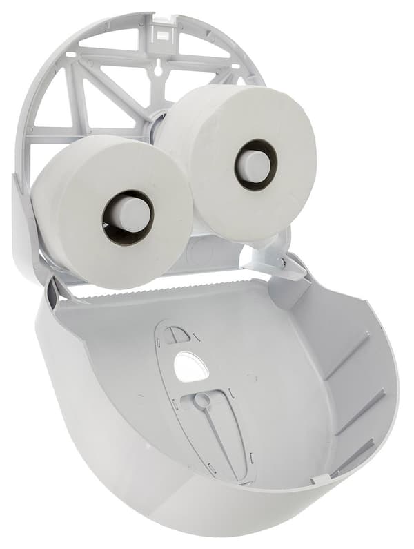 Toiletrulleholder, papirholder, toiletpapir dispenser - PQ20MiniSRJ, mini-dispenser til store ruller, funktion for resterende ruller, plast