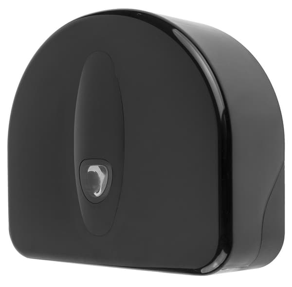 Toiletrulleholder, papirholder, toiletpapir dispenser - PQB20MiniSRJ, mini dispenser til store ruller, funktion for resterende ruller, plast, sort