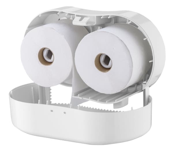Toiletrulleholder, papirholder, toiletpapir dispenser - PQTMDuo, til 2 ruller, plast