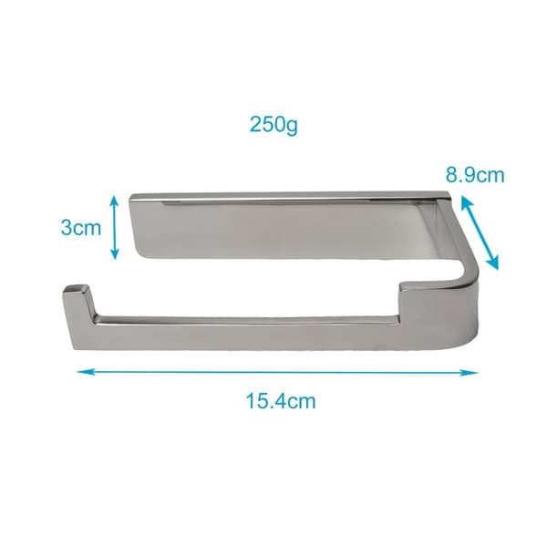 Toalettpapirholder uten hylle i SILVER papirholder i rustfritt stål uten hylle for boring WC-håndkleholder Toalettrullholder