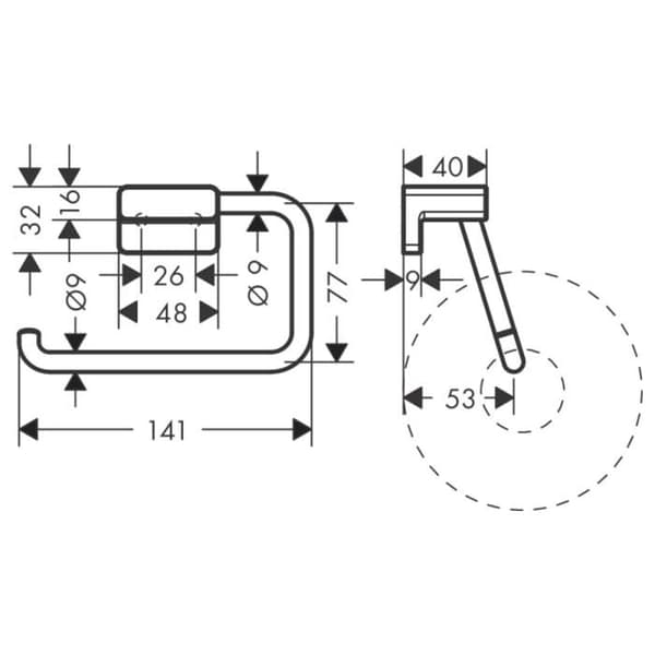 Toalettrullehållare - HANSGROHE - AddStoris 41771140 - Børstad brons - Metallmaterial - Väggmontering