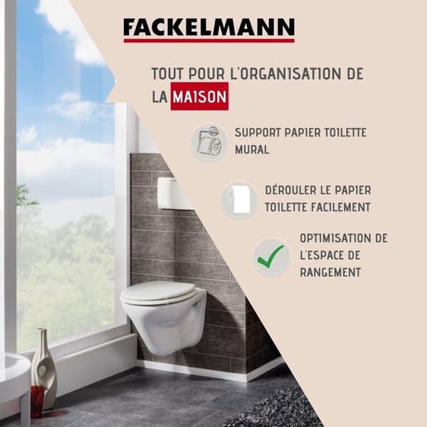 Väggmonterad toalettpappershållare grå Fackelmann Vision
