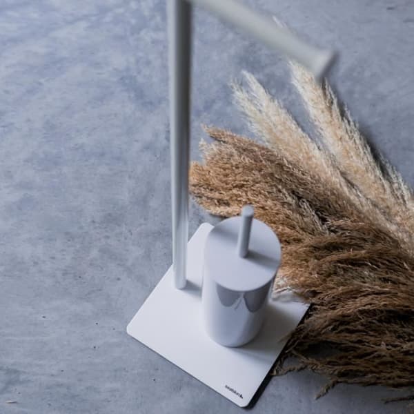 Sealskin Tube Toilet Caddy - Toalettrullehållare - Toalettborste med hållare - Fristående Vit