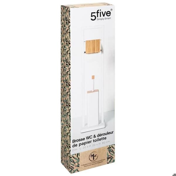 Rullare och borste - 5five - Naturéo - Metall - Bambu - Vit