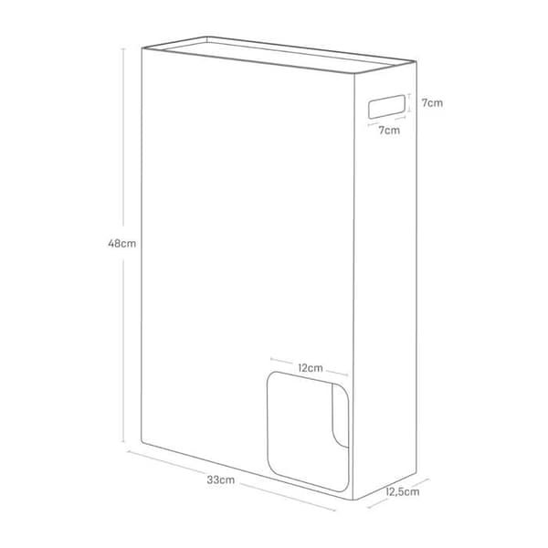 YAMAZAKI - Förvaring för toalettpapper L33 cm - PLATT - Vit