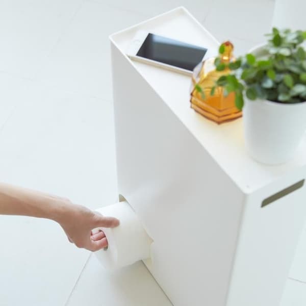 YAMAZAKI - Förvaring för toalettpapper L33 cm - PLATT - Vit