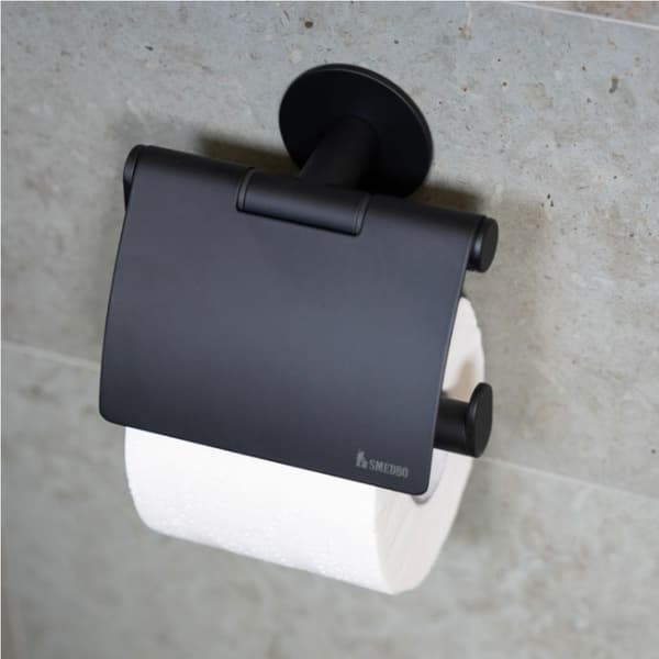 Smedbo Dot 3414 Toalettrullholder Selvklebende, med lokk